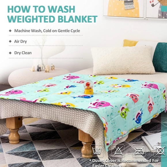 Sivio Weighted Blanket, Cotton Heavy Blanket, Little Shark Weighted Blanket 3 lb - Picture 5 of 5